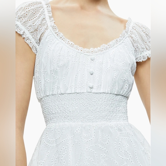 Alice + Olivia White Lace Tiered Romper Dress - Picture 4 of 7